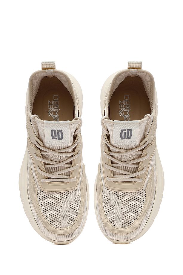 Zero Erkek Bej Bağcıklı Kalın Tabanlı Kumaş Sneaker 25SFD69426F - 7