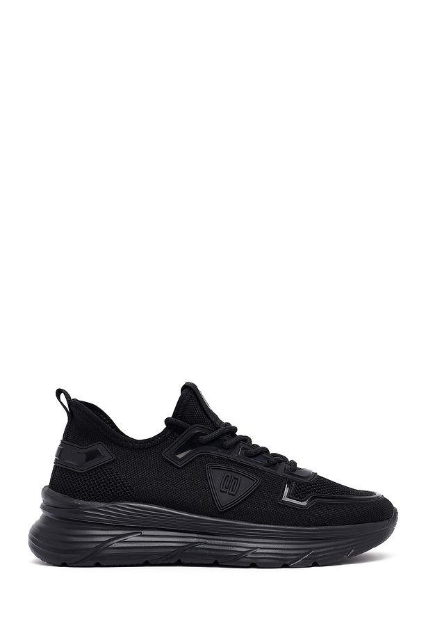 Zero Erkek Siyah Bağcıklı Kalın Tabanlı Kumaş Sneaker 25SFD69696F - 1