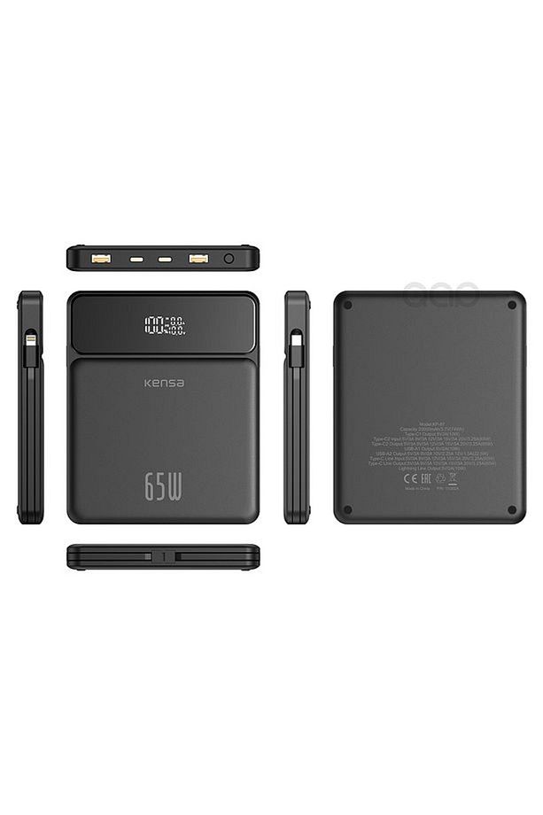 65w Kendinden Kablolu Turbo Hızlı Şarj Power Bank Macbook & Notebook Şarj Eder 65 Watt 20,000 Mah - 6