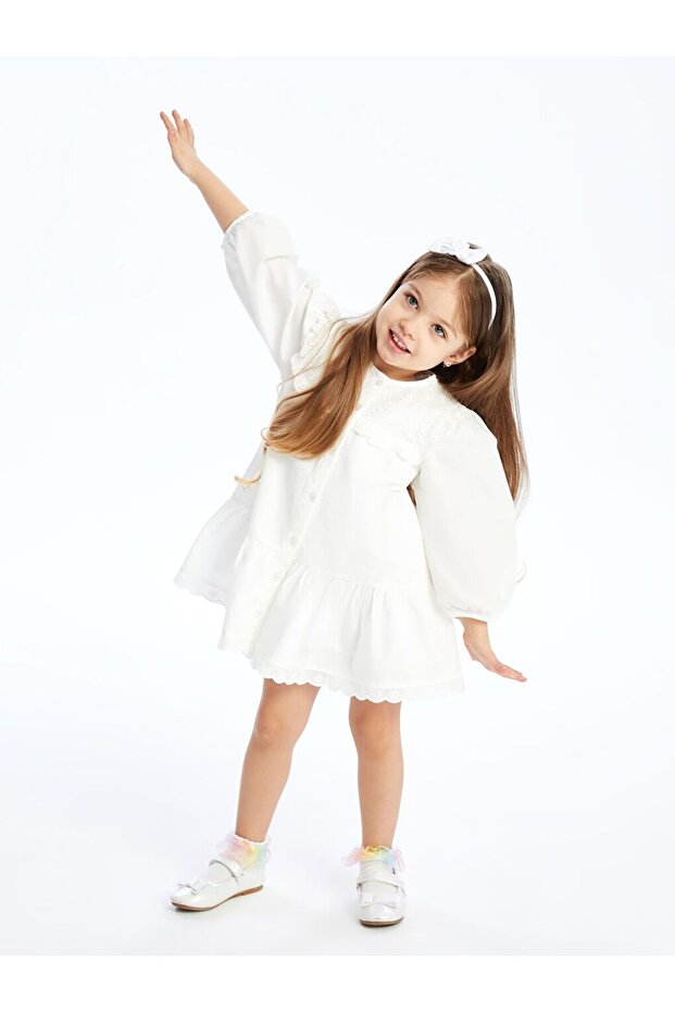 LCW Kids Bisiklet Yaka Basic Kız Bebek Elbise - 2