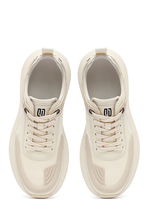 Erkek Bej Bağcıklı Kalın Tabanlı Kumaş Sneaker 25SFD69226F - 7