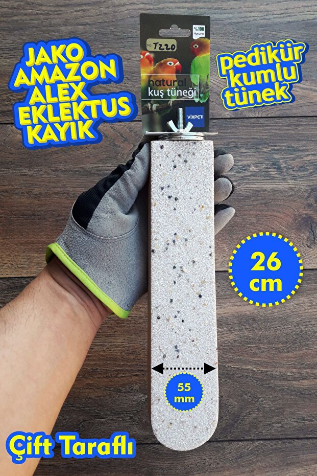 Venty 26 cm Double Sided Sandy Pedicure Parrot Pedestal - Jako, Amazon, Eblectus, Alex, Sultan, Kayak