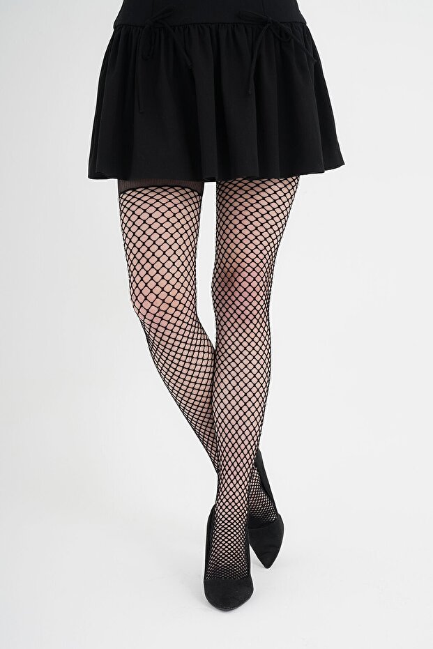 Fileli Külotlu Çorap-Fileli Siyah / 500 - STD - 4