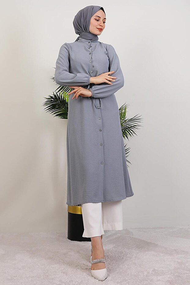 غطاء بأزرار رمادي - 2