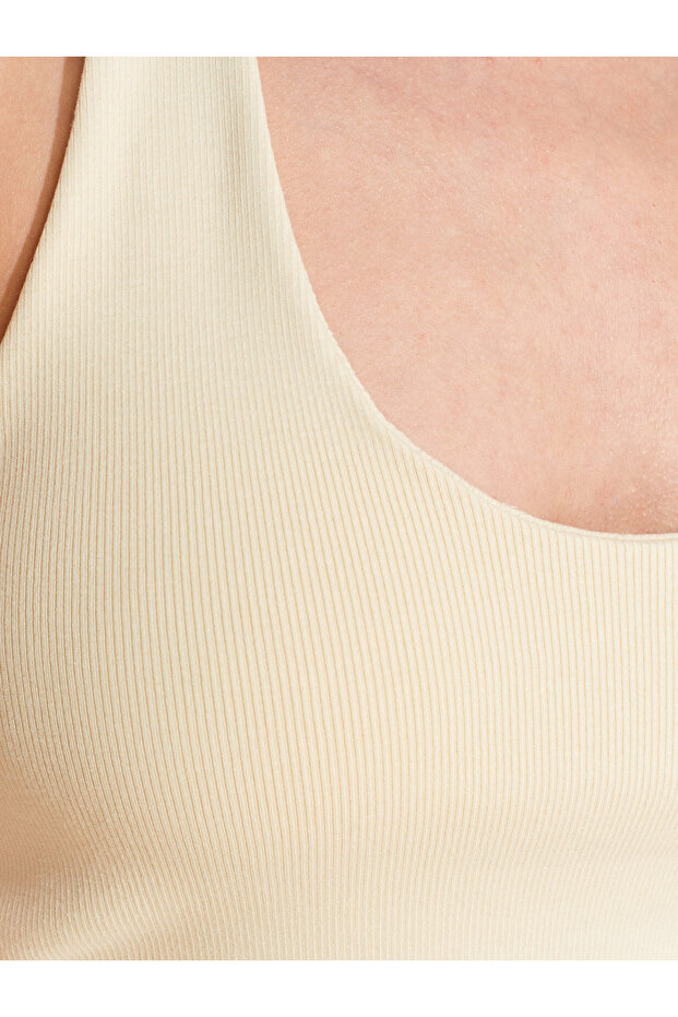 21052 Halter Yaka Top-Açık Sarı - 4