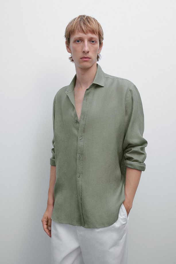 %100 keten regular fit gömlek - 2