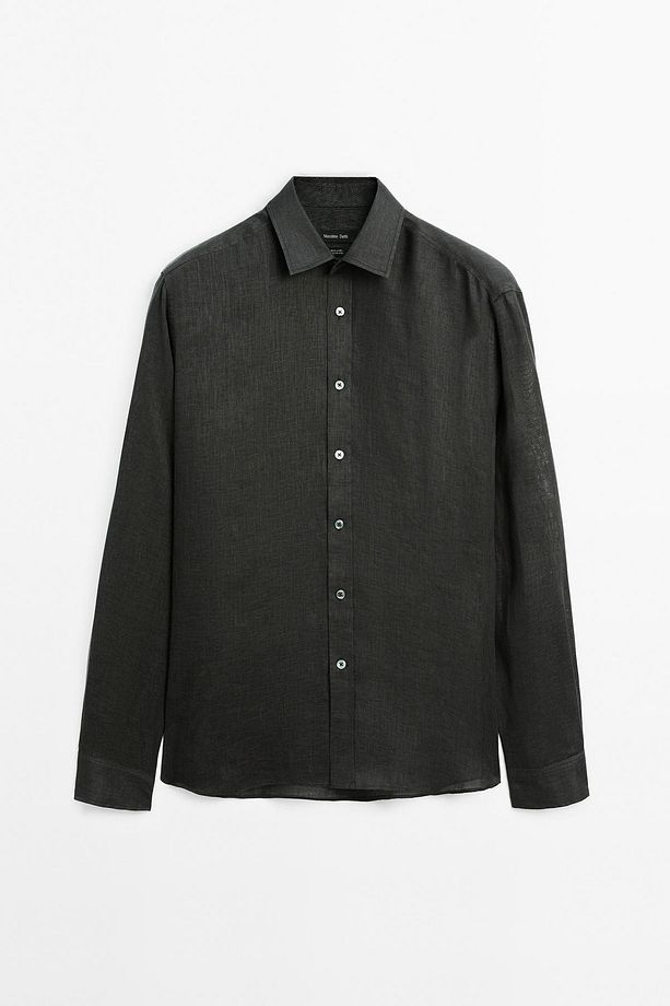 %100 keten regular fit gömlek - 5