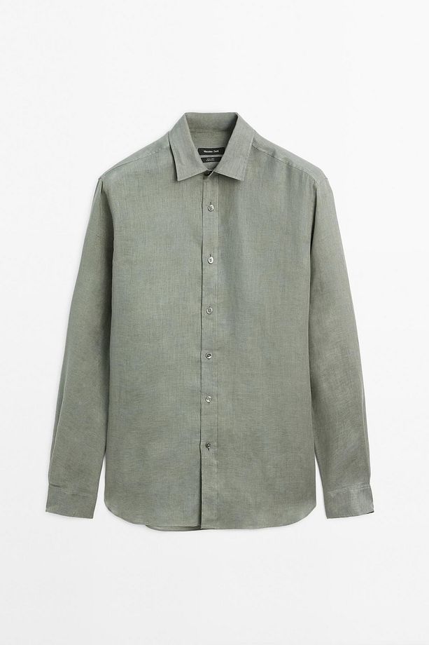%100 keten regular fit gömlek - 5
