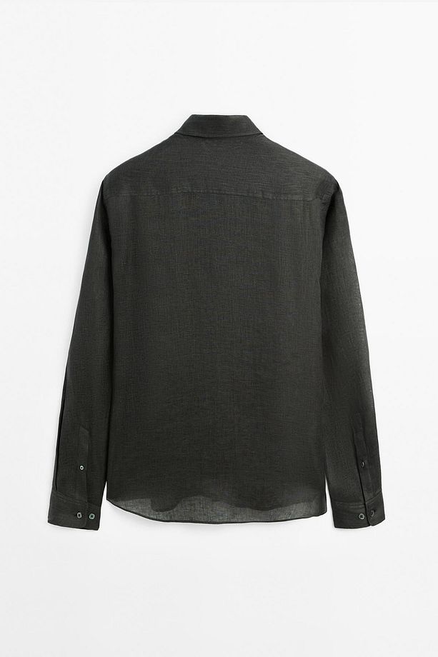 %100 keten regular fit gömlek - 8