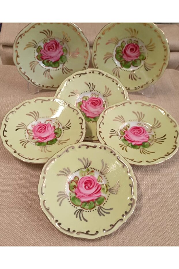 Porcelain Hand Decor Painting 6 Piece Tea Plate