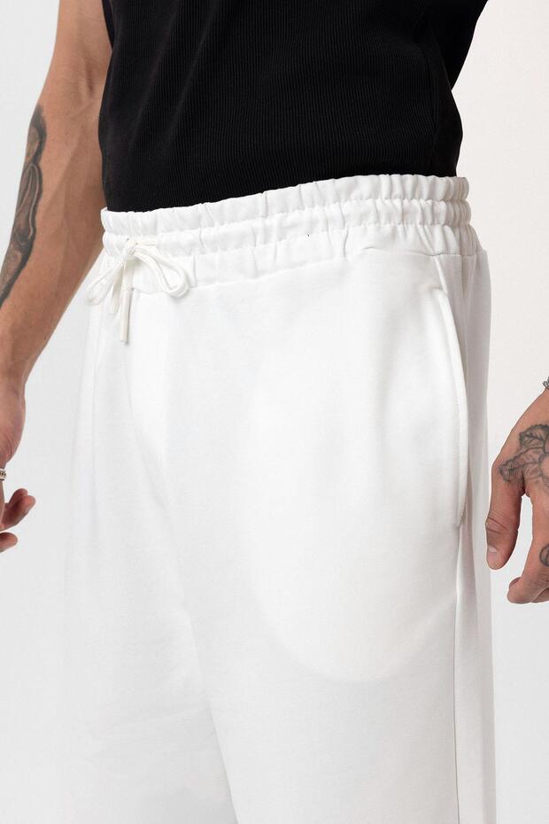 Paça Lastikli Basic Oversize Eşofman Takımı Ekru - 6