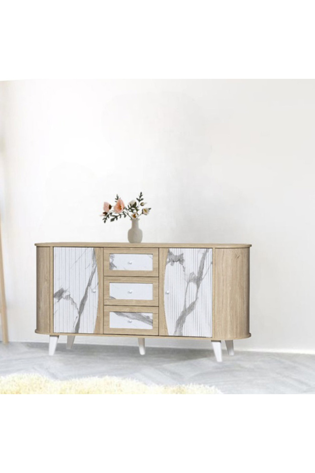 Buffet cabinet with a unique design and modern colors