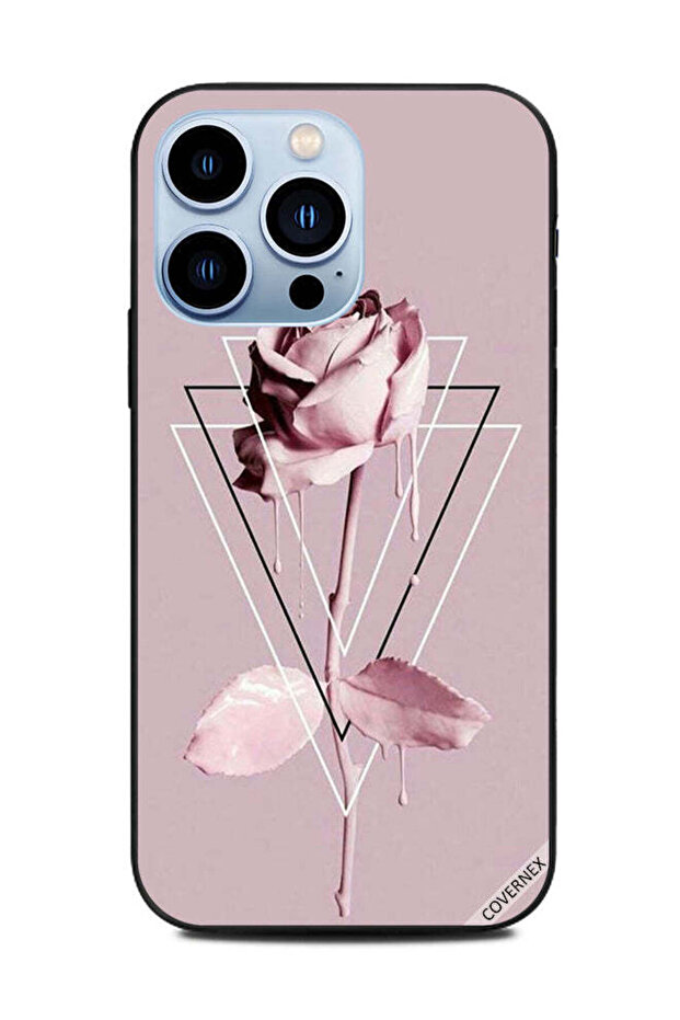 غطاء حماية لهاتف Apple iPhone 13 Pro - زهور وردية اللون