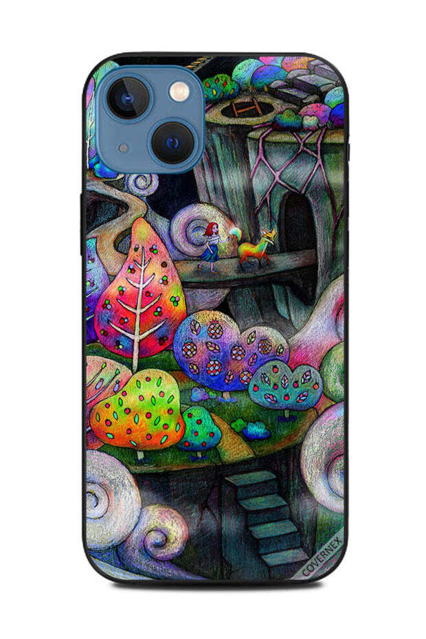 Protective Case Cover For Apple iPhone 13 Forest Fun