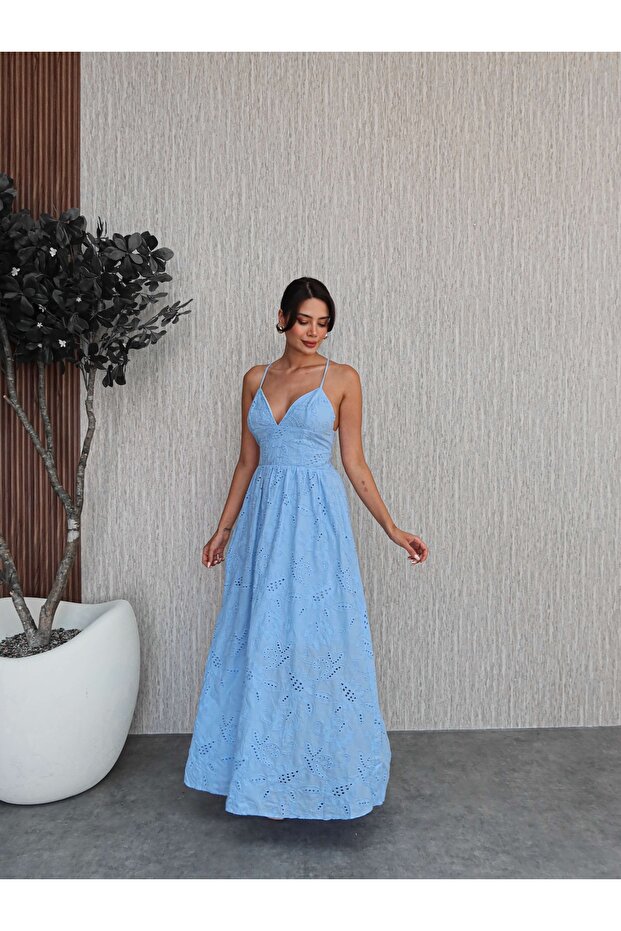 Scalloped Dress with Back Tie