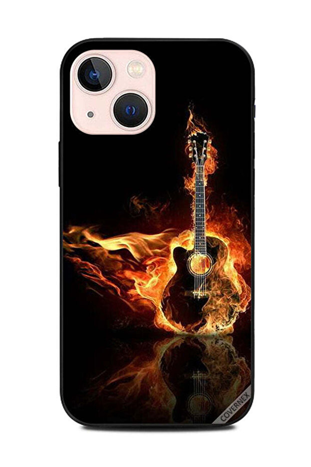 غطاء حماية لجهاز Apple iPhone 13 Mini Fire Guitar