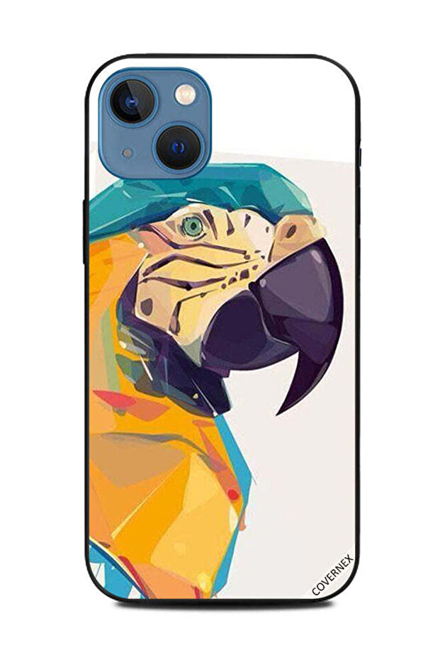 Protective Case Cover For Apple iPhone 13 Parrot Vector Art
