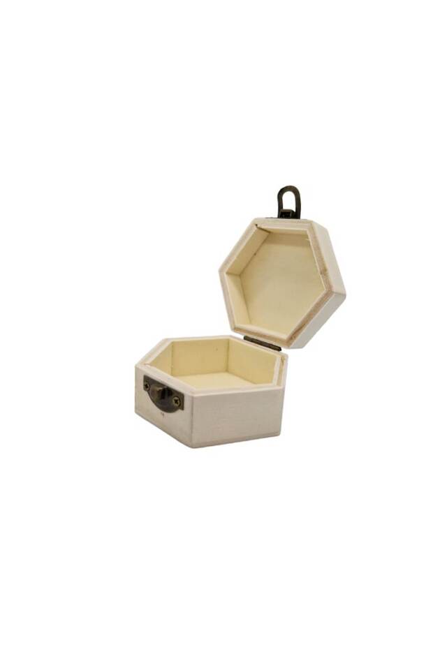 Cufăr hexagonal din lemn 7cm x 4cm - 2