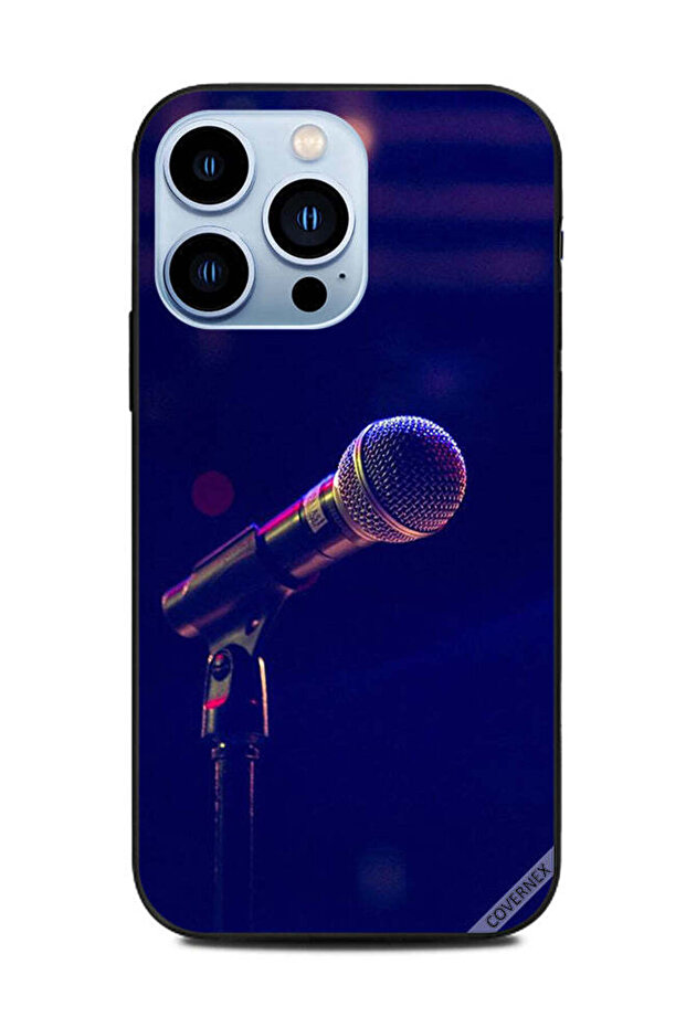 غطاء حماية لهاتف Apple iPhone 13 Pro Mic خلفية زرقاء داكنة