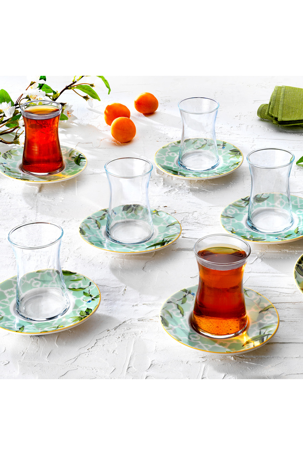 Sorte Çay Seti 12 Parça-Su Yeşili - 1
