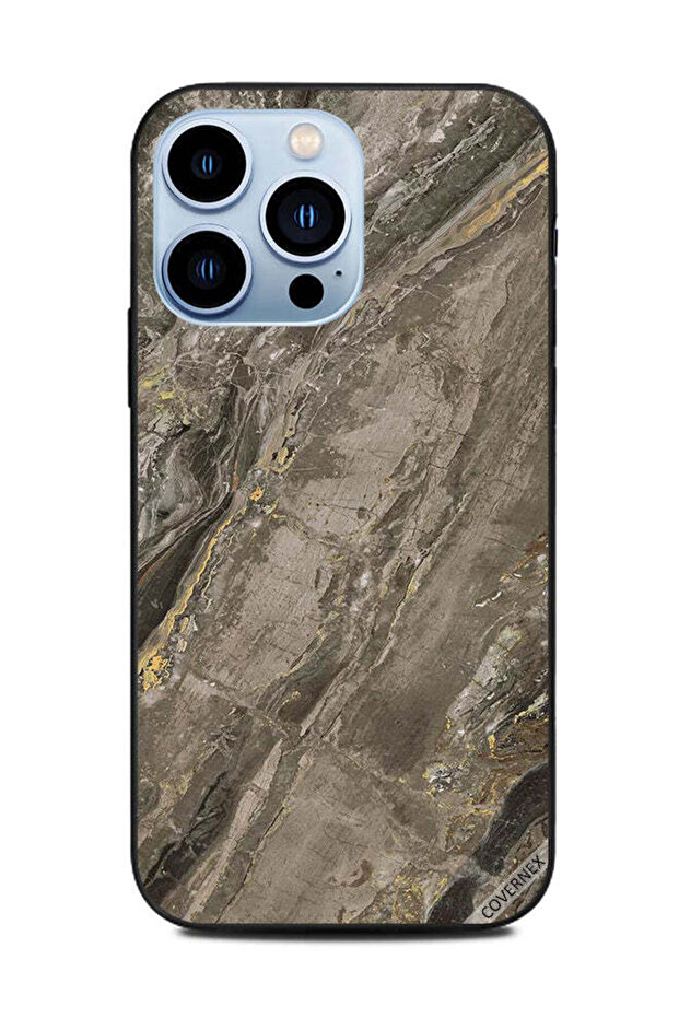 غطاء حماية لهاتف Apple iPhone 13 Pro بنمط رخامي بني