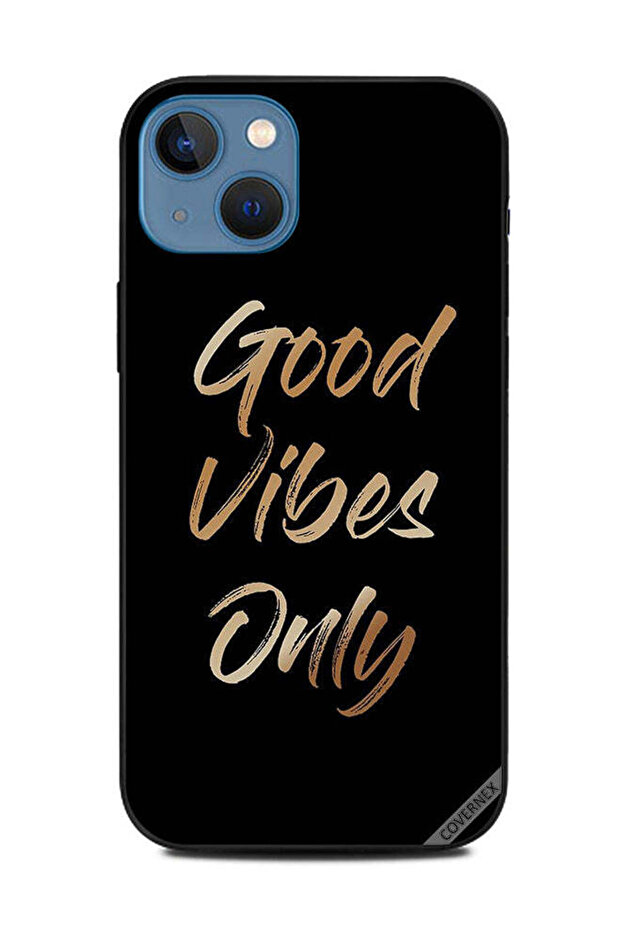 غطاء حماية لهاتف Apple iPhone 13 - Good Vibes Only - ذهبي