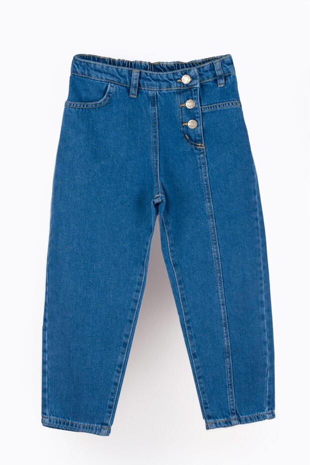 Yigit Boutique Side Buttoned Girl's Jean Pants