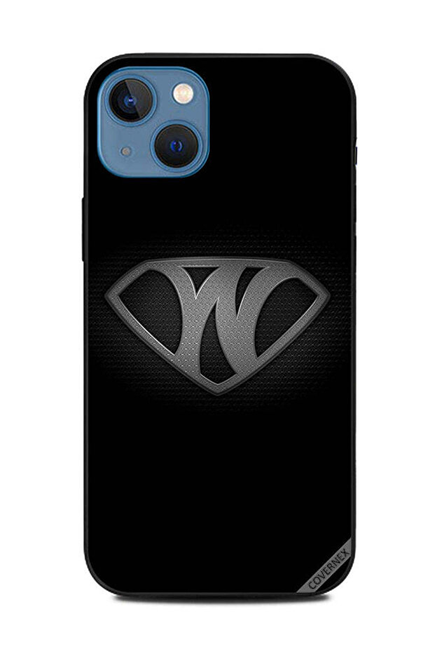 غطاء حماية لهاتف Apple iPhone 13 أبجدي أبيض وأسود