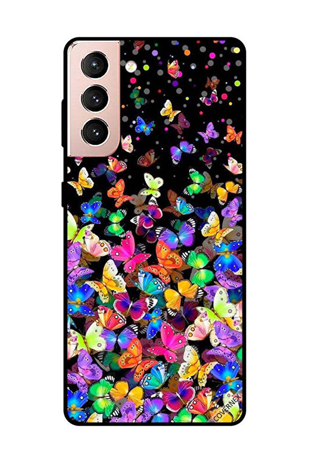 غطاء حماية لهاتف سامسونج جالاكسي S21 بلس - فراشات صغيرة متعددة الألوان