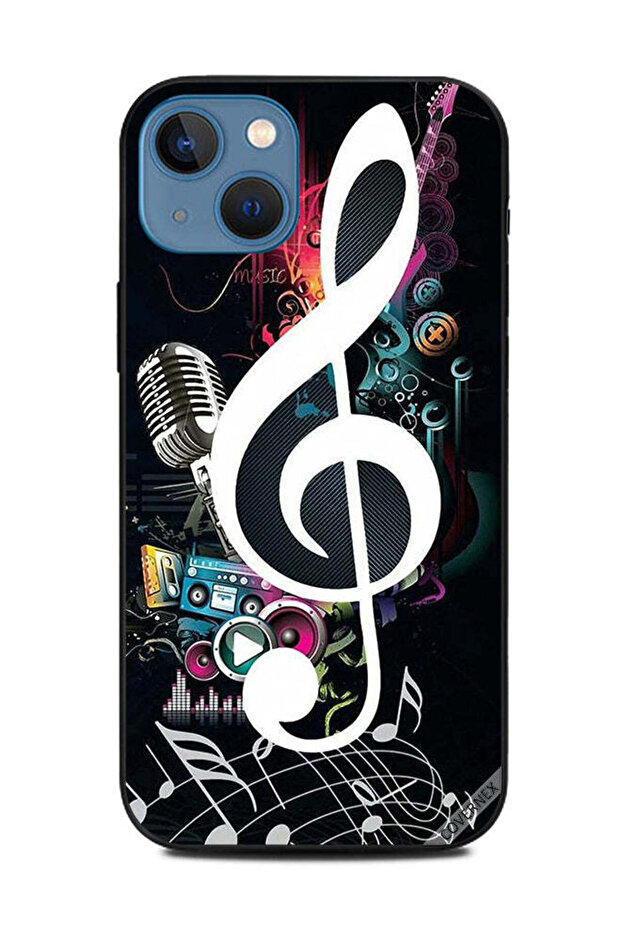 غطاء حماية لهاتف Apple iPhone 13 عناصر موسيقية وموسيقى