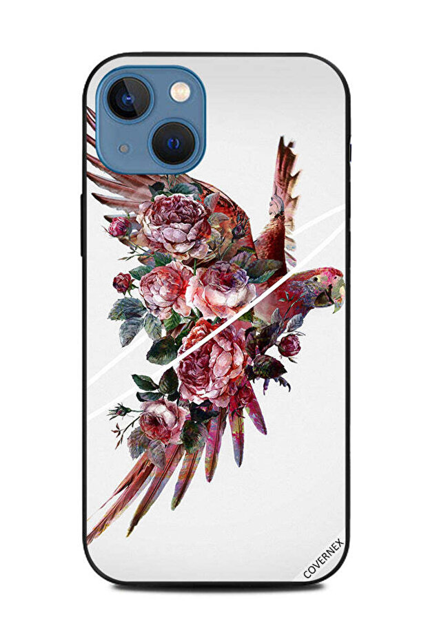 غطاء حماية لهاتف Apple iPhone 13 ببغاء مزهر