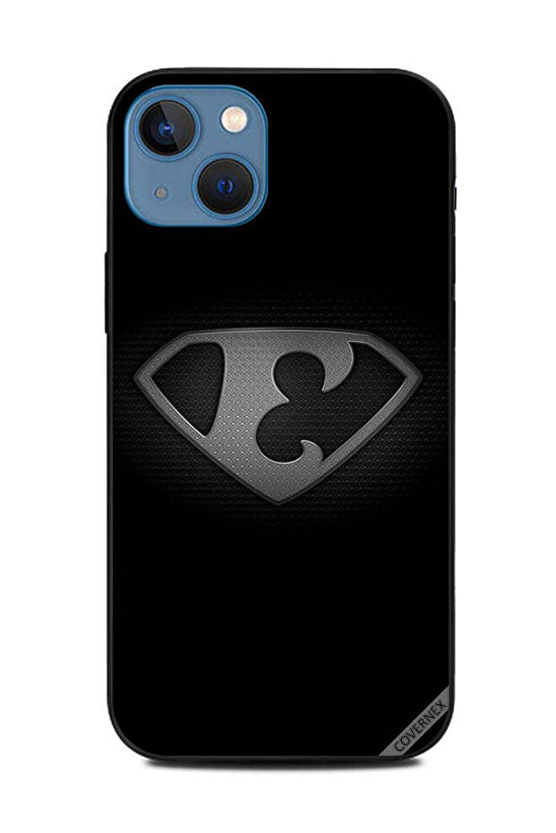 غطاء حماية لهاتف Apple iPhone 13 الأبجدية أبيض وأسود E