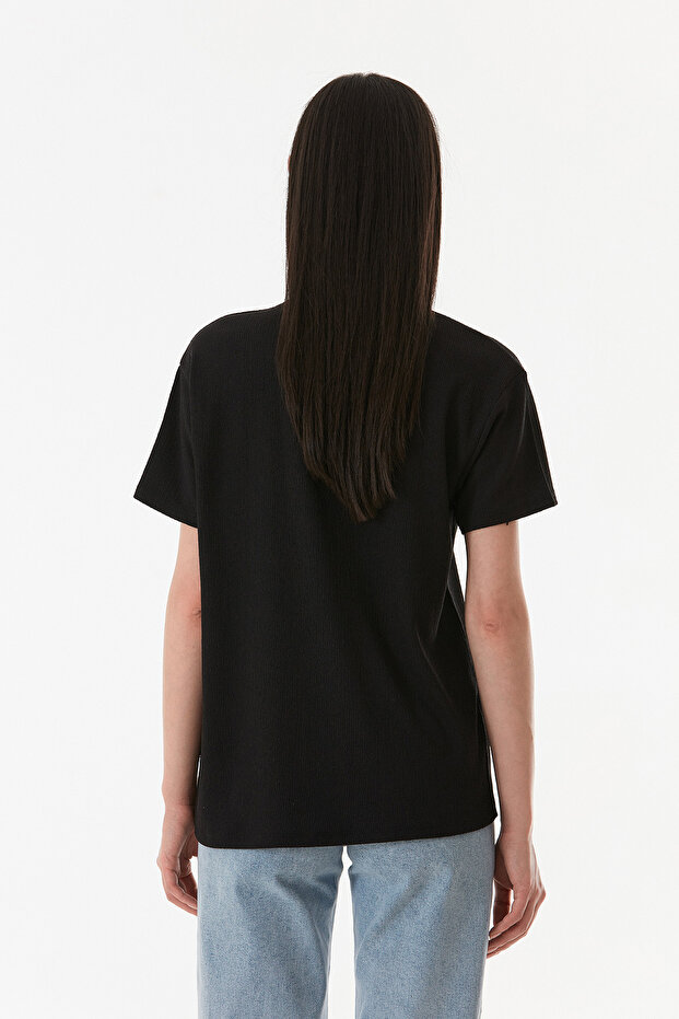 Basic Bürümcük Kumaş Tişört - 5