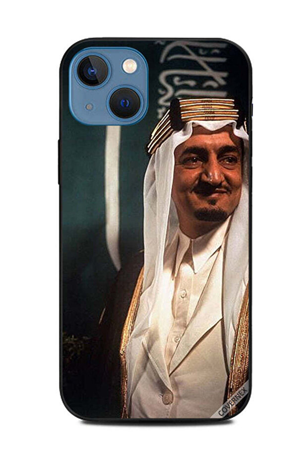 غطاء حماية لهاتف أبل آيفون 13 الملك فيصل مبتسمًا