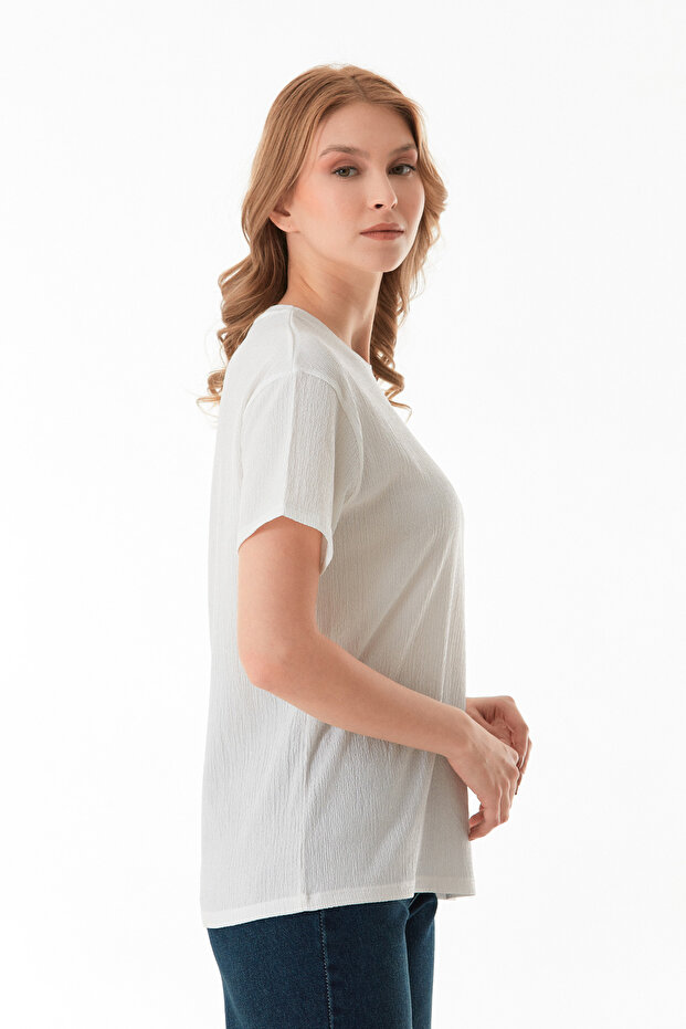 Basic Bürümcük Kumaş Tişört - 4