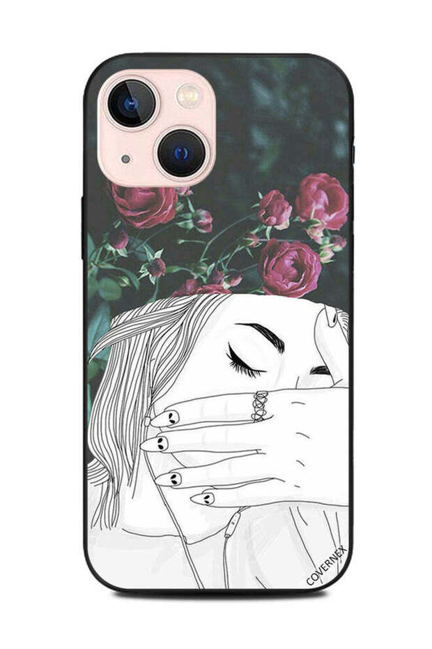 غطاء حماية لهاتف Apple iPhone 13 Mini Doodle Eyelashes