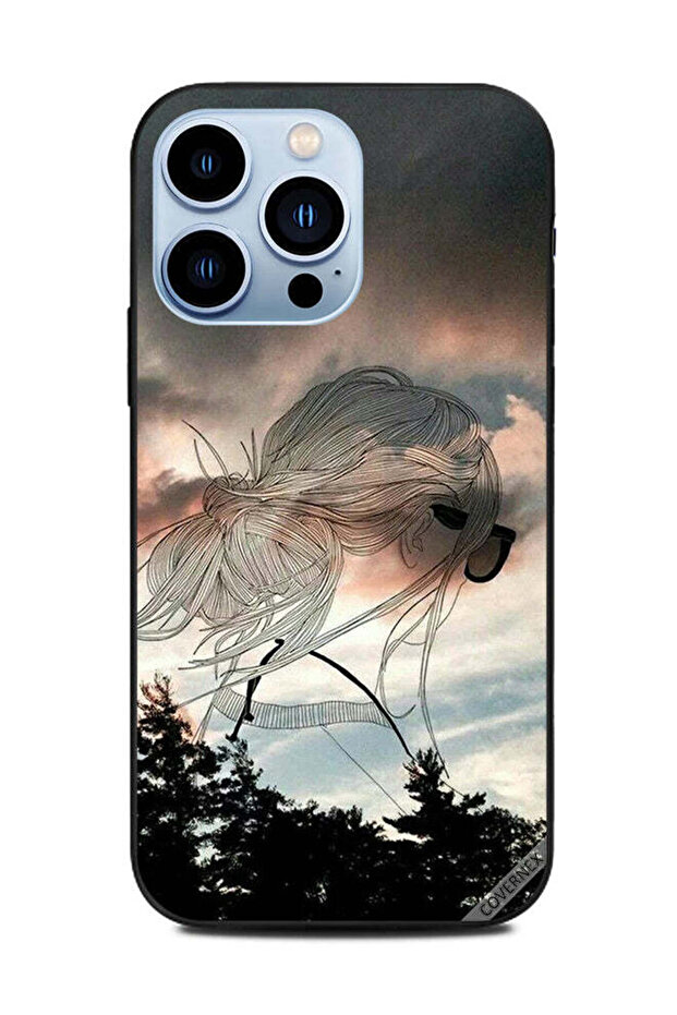 غطاء حماية لهاتف Apple iPhone 13 Pro - فتاة دودل من اليمين الخلفي