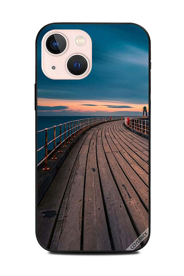 غطاء حماية لجهاز Apple iPhone 13 Mini ممر خشبي
