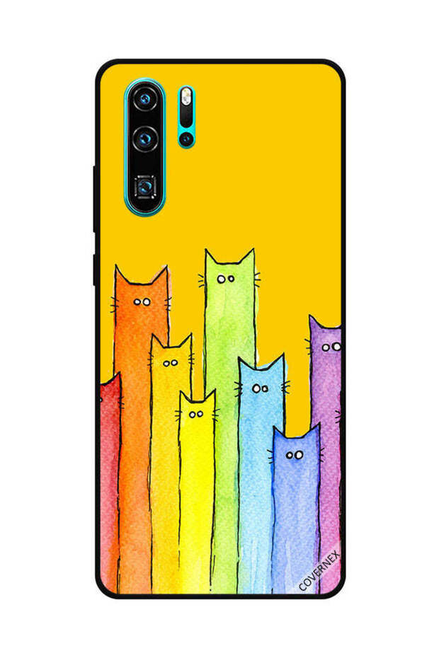 غطاء حماية لهاتف هواوي P30 Pro - تصميم دمية قطة
