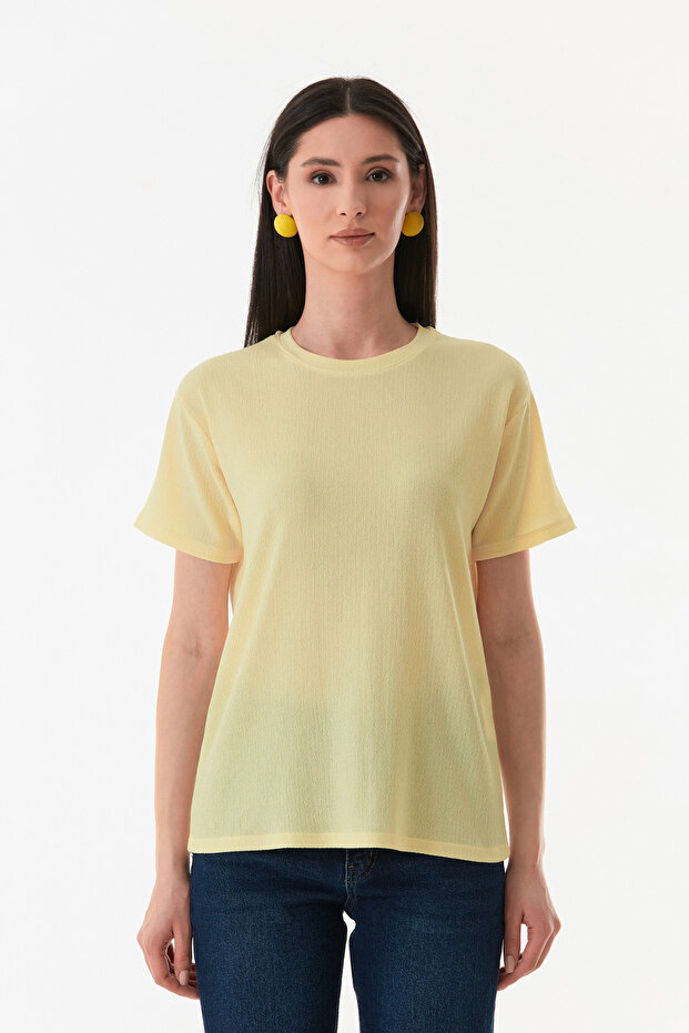 Basic Bürümcük Kumaş Tişört - 8