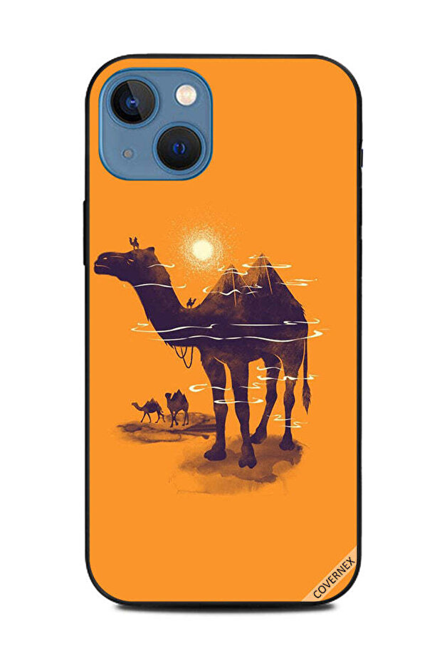 غطاء حماية لهاتف Apple iPhone 13 مصنوع من الكاميل والهرم من الخلف