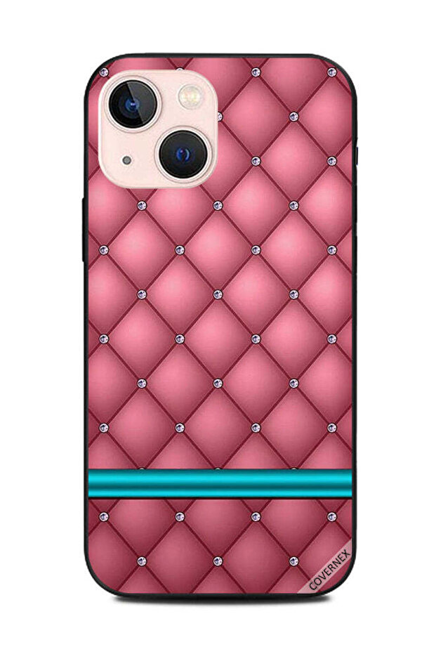 غطاء حماية لهاتف Apple iPhone 13 Mini بتصميم كلاسيكي باللونين الأخضر والوردي