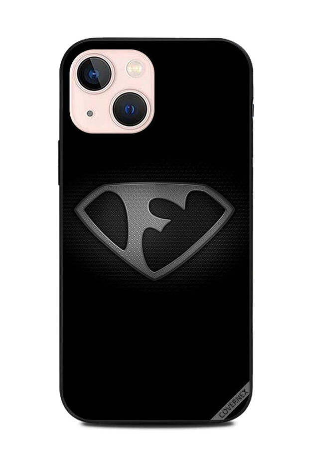 غطاء حماية لهاتف Apple iPhone 13 Mini أبجدي أبيض وأسود F