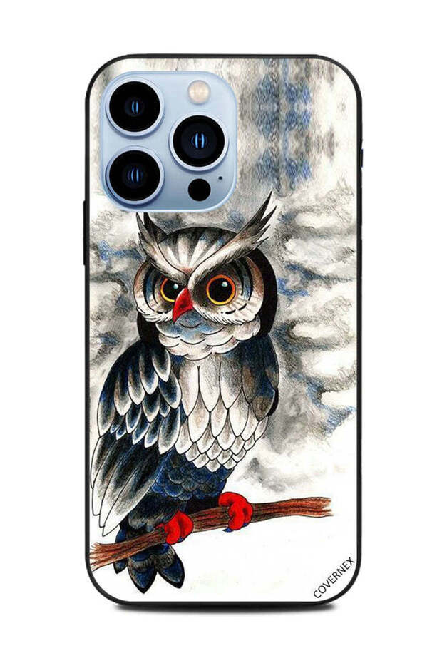 غطاء حماية لهاتف Apple iPhone 13 Pro - رسم بومة