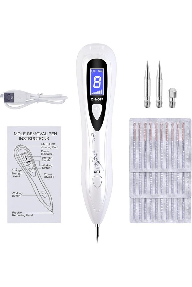 Mole Remover Pen, Skin Tag Remover with 9 Strength Levels Portable Rechargeable Skin Tag Re