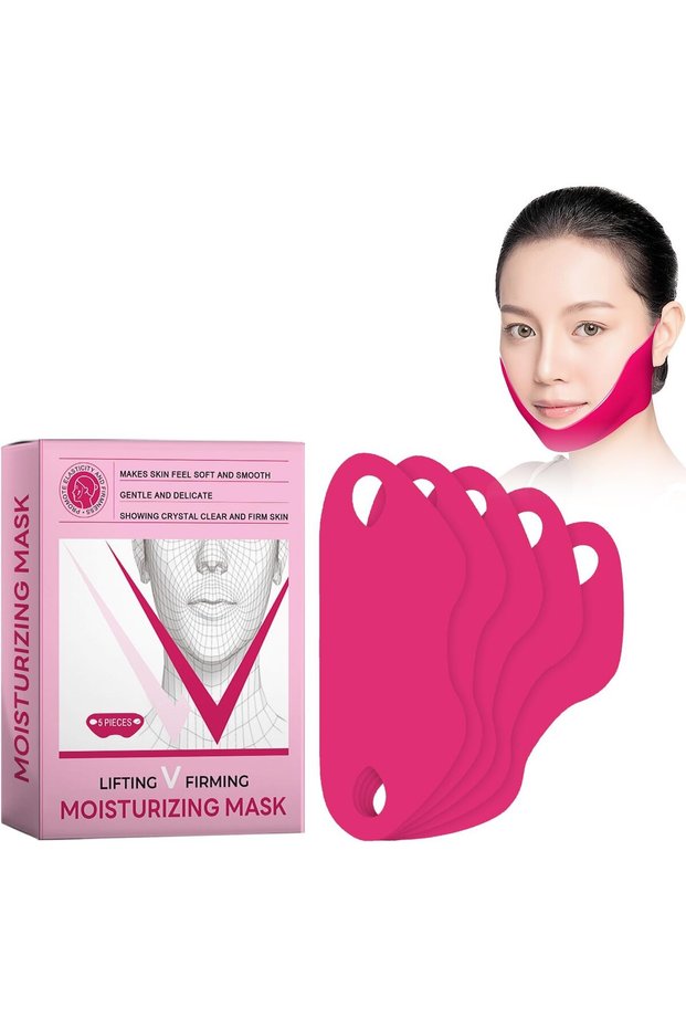 V Line Lifting Premium Face Mask, 5 Pcs Double Chin Reducer Chin Up Mask Face Lifting Belt