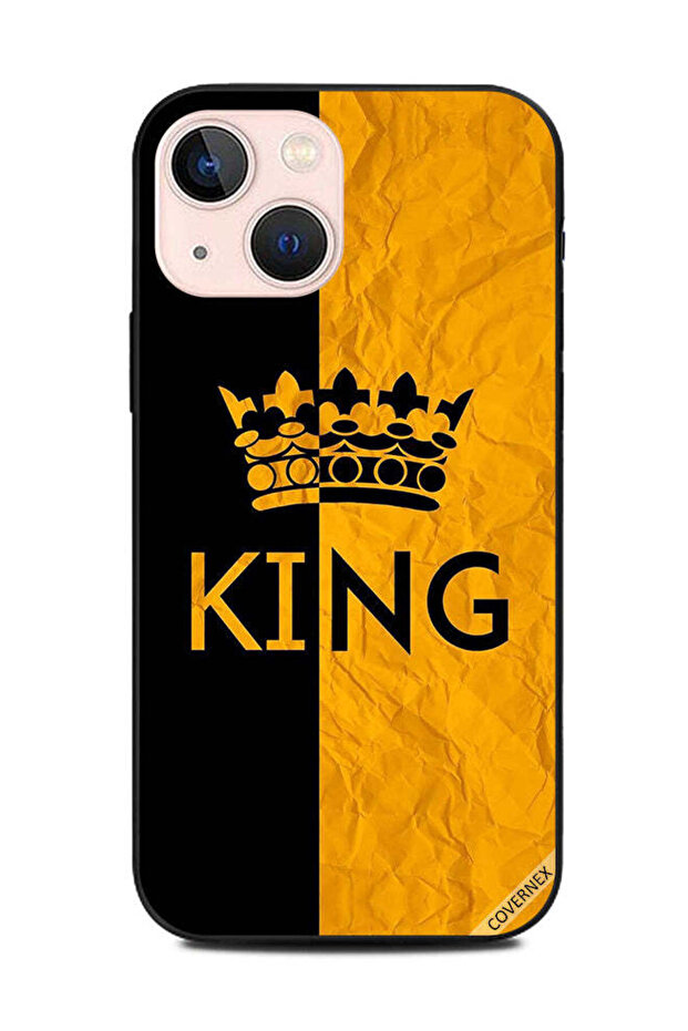 غطاء حماية لهاتف Apple iPhone 13 Mini King أسود وأصفر