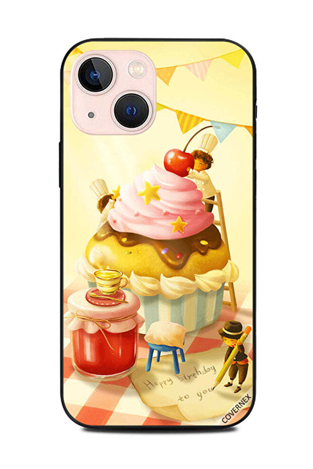 غطاء حماية لهاتف Apple iPhone 13 Mini بتصميم كب كيك عيد الميلاد