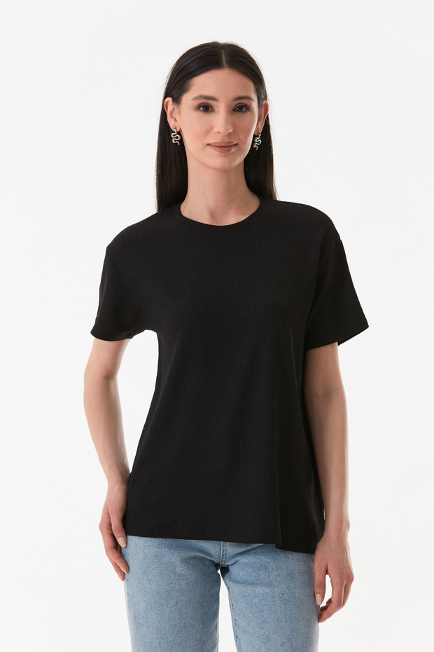 Basic Bürümcük Kumaş Tişört - 4