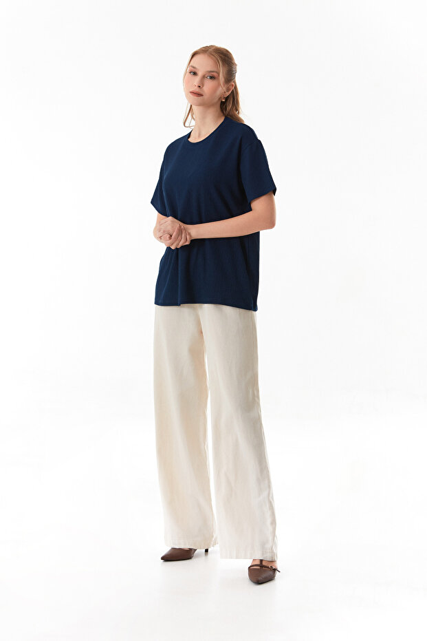 Basic Bürümcük Kumaş Tişört - 4